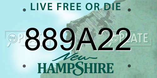 889A22 New Hampshire License Plate