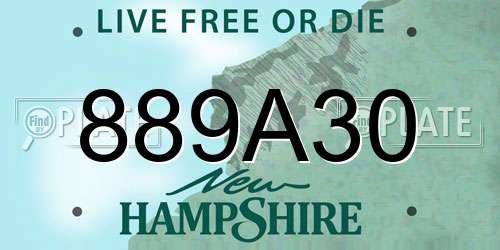 889A30 New Hampshire License Plate