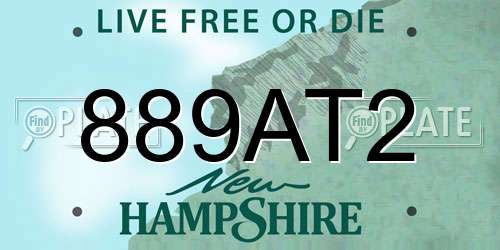 889AT2 New Hampshire License Plate