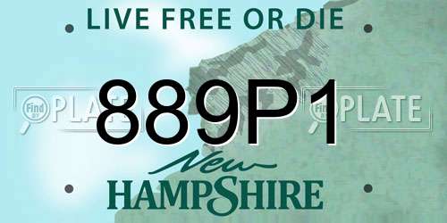 889P1 New Hampshire License Plate
