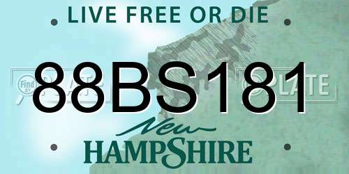 88BS181 New Hampshire License Plate