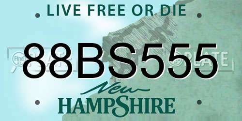 88BS555 New Hampshire License Plate