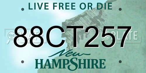 88CT257 New Hampshire License Plate