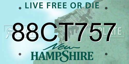 88CT757 New Hampshire License Plate