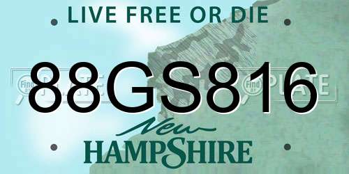 88GS816 New Hampshire License Plate