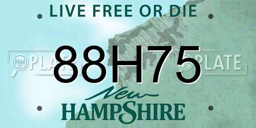 88H75 New Hampshire License Plate