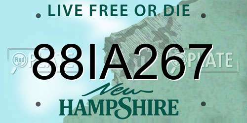 88IA267 New Hampshire License Plate