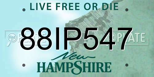 88IP547 New Hampshire License Plate