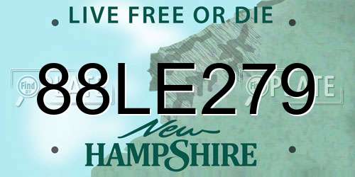 88LE279 New Hampshire License Plate