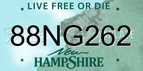 88NG262 New Hampshire License Plate