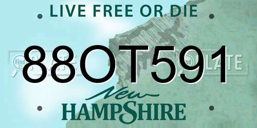88OT591 New Hampshire License Plate