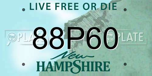 88P60 New Hampshire License Plate