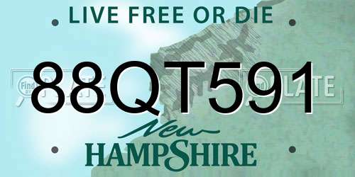 88QT591 New Hampshire License Plate