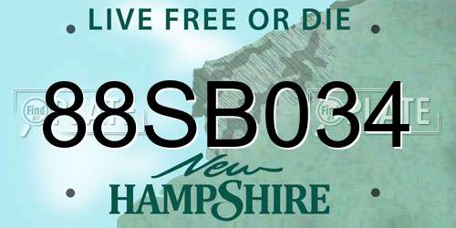 88SB034 New Hampshire License Plate