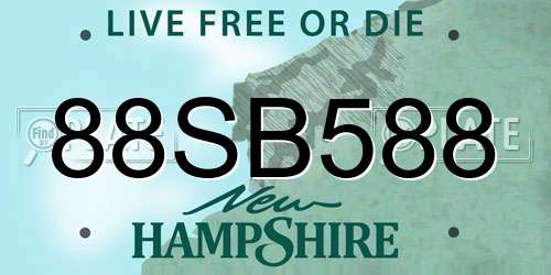 88SB588 New Hampshire License Plate