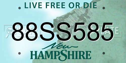 88SS585 New Hampshire License Plate