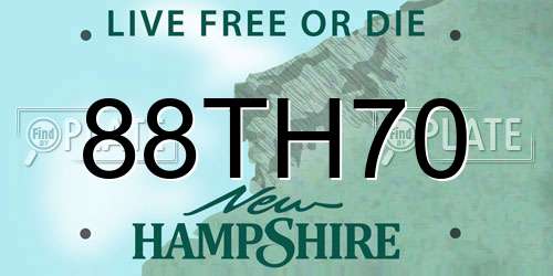 88TH70 New Hampshire License Plate