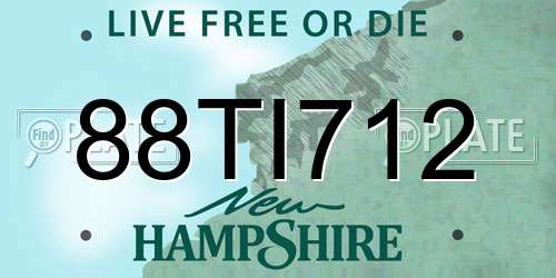 88TI712 New Hampshire License Plate