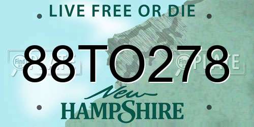 88TO278 New Hampshire License Plate