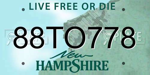 88TO778 New Hampshire License Plate