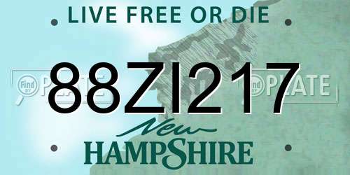 88ZI217 New Hampshire License Plate