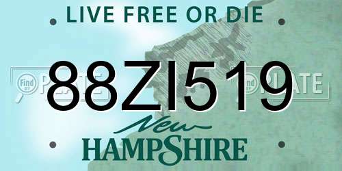 88ZI519 New Hampshire License Plate