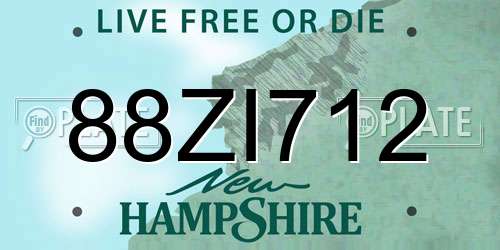 88ZI712 New Hampshire License Plate