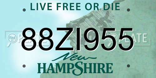 88ZI955 New Hampshire License Plate