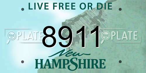 8911 New Hampshire License Plate