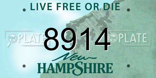 8914 New Hampshire License Plate