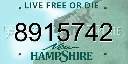 8915742 New Hampshire License Plate
