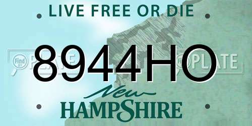 8944HO New Hampshire License Plate