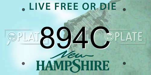 894C New Hampshire License Plate