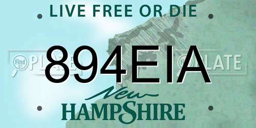894EIA New Hampshire License Plate
