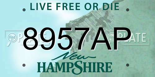 8957AP New Hampshire License Plate