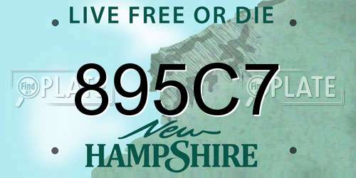 895C7 New Hampshire License Plate
