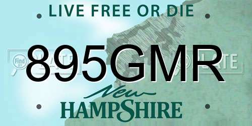 895GMR New Hampshire License Plate