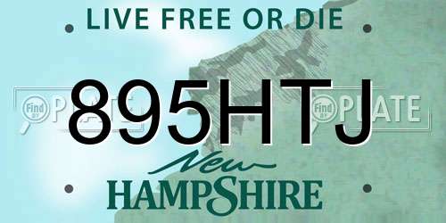 895HTJ New Hampshire License Plate