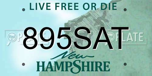 895SAT New Hampshire License Plate