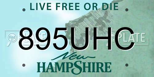 895UHC New Hampshire License Plate