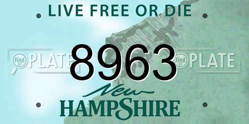 8963 New Hampshire License Plate
