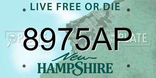 8975AP New Hampshire License Plate