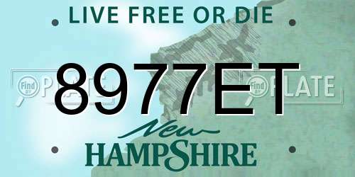 8977ET New Hampshire License Plate