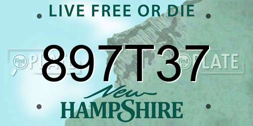 897T37 New Hampshire License Plate