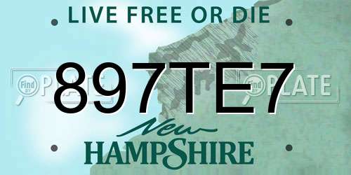 897TE7 New Hampshire License Plate