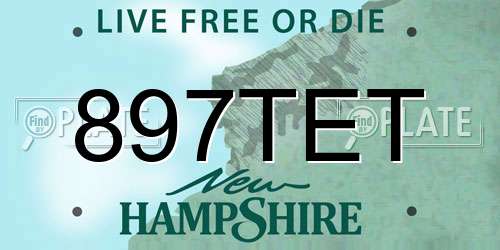 897TET New Hampshire License Plate