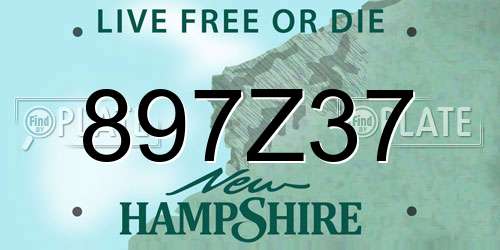 897Z37 New Hampshire License Plate