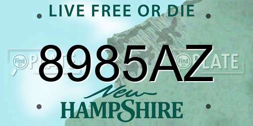 8985AZ New Hampshire License Plate