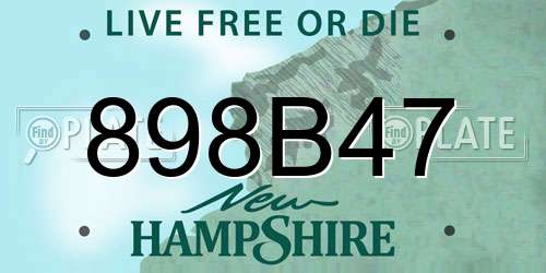 898B47 New Hampshire License Plate