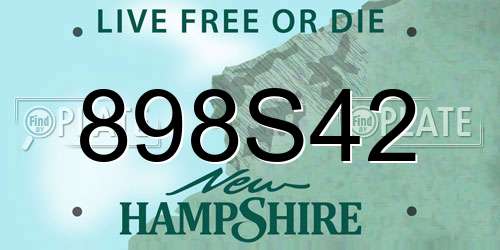 898S42 New Hampshire License Plate